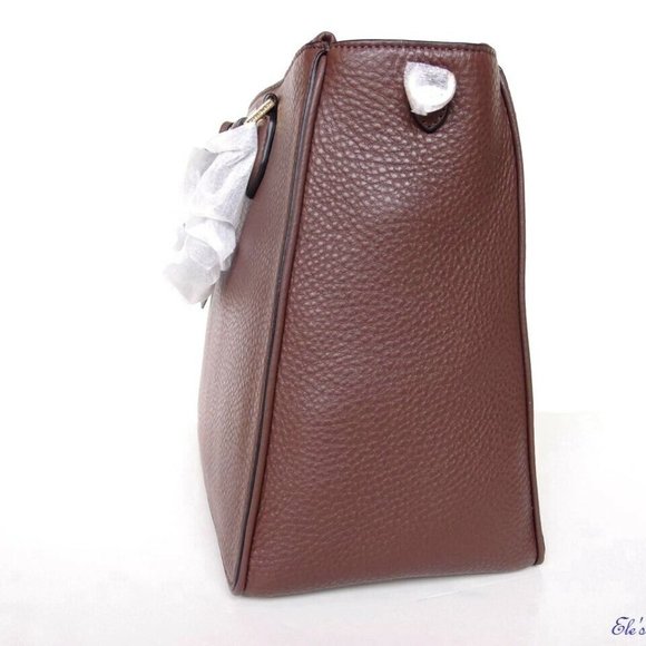 NWT Tory Burch Robinson Large Leather Tote BROWN - Picture 7 of 12